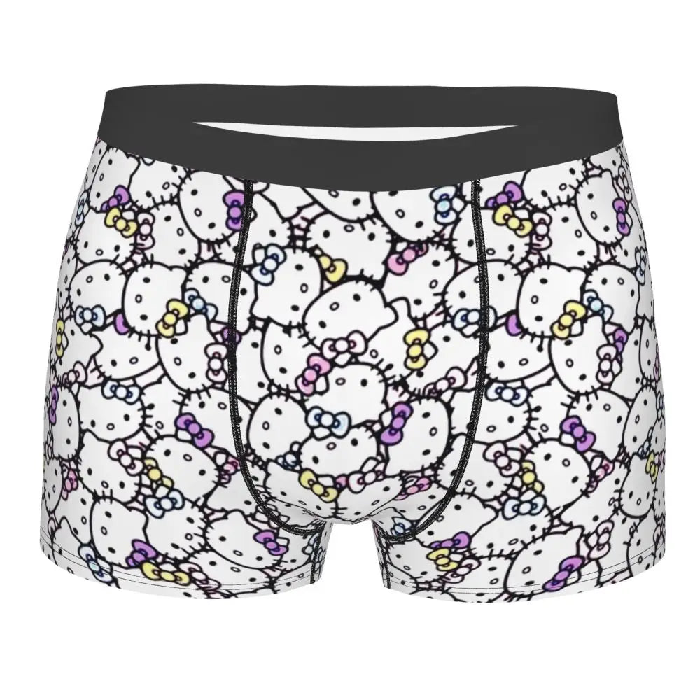 Custom Male Cool Hello Kitty Men Underwear Boxer Briefs Soft Shorts Panties Underpants