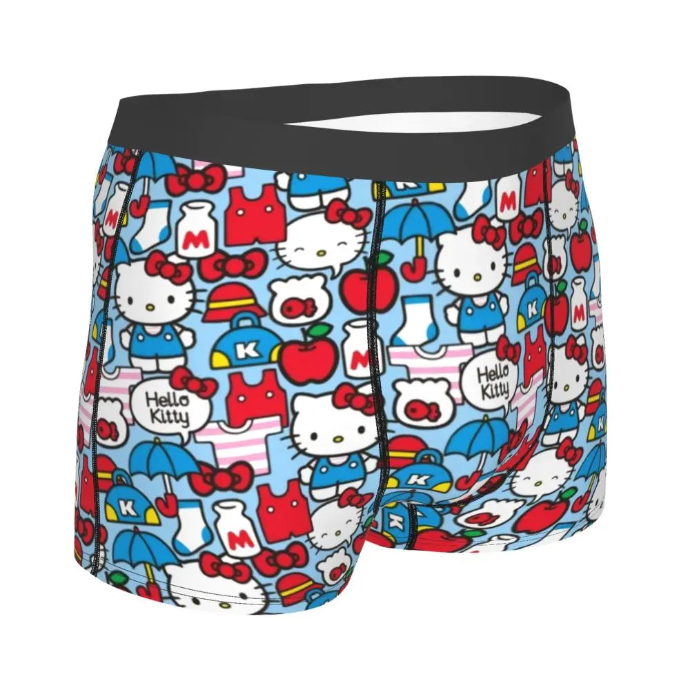 Custom Male Cool Hello Kitty Men Underwear Boxer Briefs Soft Shorts Panties Underpants