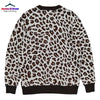 Trend High Street Leopard Print Cotton V-Neck Knit Cardigan Men's Women's Best Quality Casual Sweater