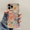 Laser Blue Light Flowers Phone Case For iPhone 14 Pro Max 11 12 13 Pro Max 14Pro 13Pro Luxury Shockproof TPU Soft Silicone Cover