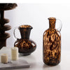 Brown Leopard Print Glass Vase Desk Decoration Hydroponics Flower Pots Decorative Arrangement Modern Decor Floral Vases