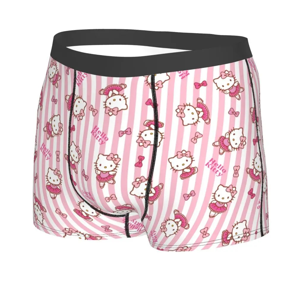 Custom Male Cool Hello Kitty Men Underwear Boxer Briefs Soft Shorts Panties Underpants