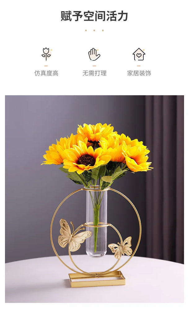 Home fake flower decorations, living room desktop, artificial flower arrangement, dining table,  vase ornaments, decorations.