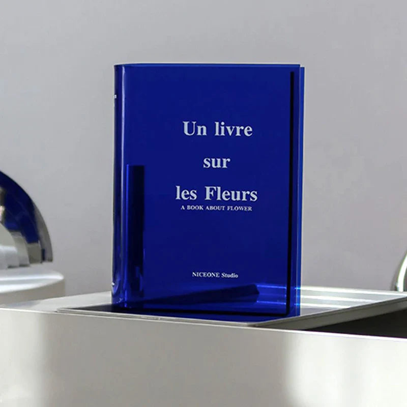 Clear Book Vase Acrylic Clear Letter Print Flower Vase Nordic Flower Arrangement Container Desktop Bookshelf Ornament Home Decor