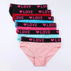 3PCS Girl's  Low Waist Briefs Women's Love Letter Printing Underwear