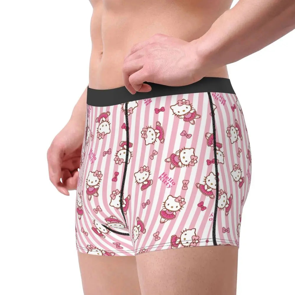 Custom Male Cool Hello Kitty Men Underwear Boxer Briefs Soft Shorts Panties Underpants