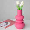 9.8 Inch Fuchsia Ceramic Vase Barbie Pink Porcelain Centerpiece Bud Vase Minimalist Home Decoration Floral Dried Flower Vase