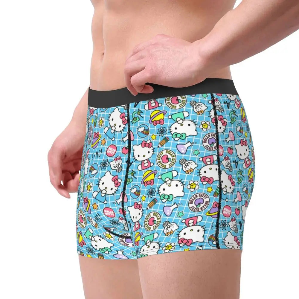Custom Male Cool Hello Kitty Men Underwear Boxer Briefs Soft Shorts Panties Underpants