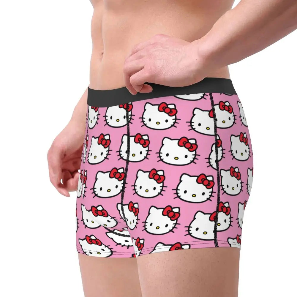 Custom Male Cool Hello Kitty Men Underwear Boxer Briefs Soft Shorts Panties Underpants