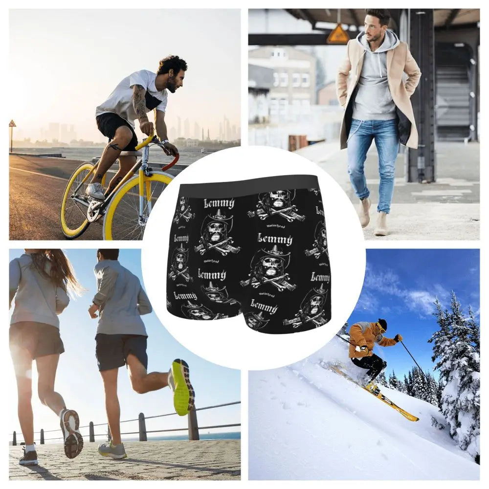 Judas Priest Accessories British Steel Firepower Men Boxer Briefs Breathable Underwear Top Quality Print Shorts Birthday Gifts