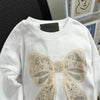 Matakawa Big Bow Hoodies Women Tops Korean Fashion Vintage Spring Autumn Sweatshirts Loose Embroidered Sudaderas Para Mujer