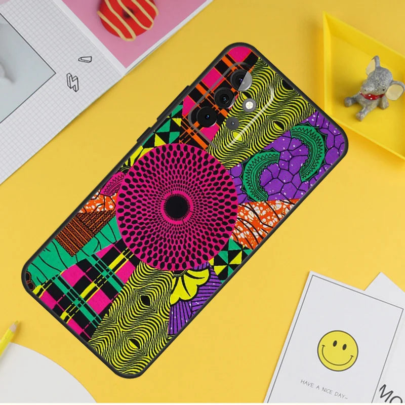 African Wax Print Design For Samsung Galaxy A14 A34 A54 A12 A32 A52 A51 A71 A53 A33 A13 A15 A25 A35 A55 Phone Case