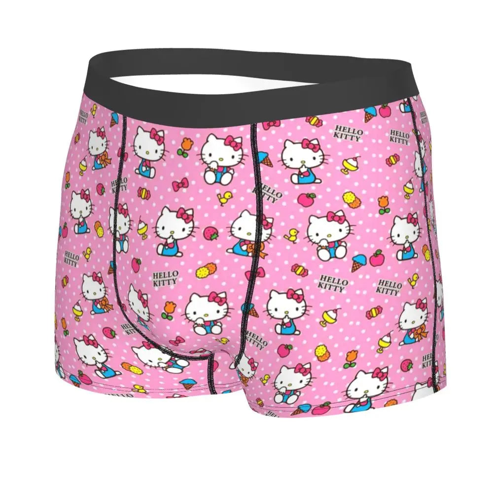 Custom Male Cool Hello Kitty Men Underwear Boxer Briefs Soft Shorts Panties Underpants