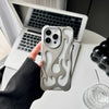 Fashion Matte 3D Hollowed Flame Phone Case For iphone 16 15 14 13 12 11 Pro Max 16 Plus Creative Electroplated Soft Back Cover