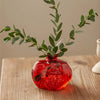 Pomegranate Glass Vase For Hydroponic Flower Arrangement Home Decoration Table Decor Small Red Vase Hydroponic System Plant Pot