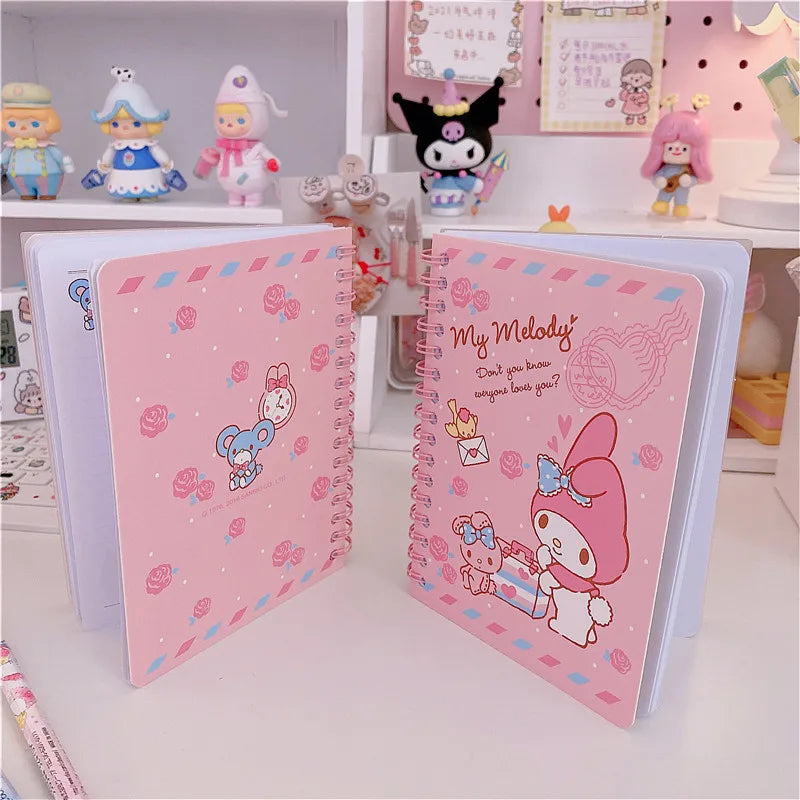 Sanrio Kawaii A6 Notebooks Kuromi Cinnamonroll My Melody Anime Notepads Cute Weekly Planner Writing Paper School Stationery