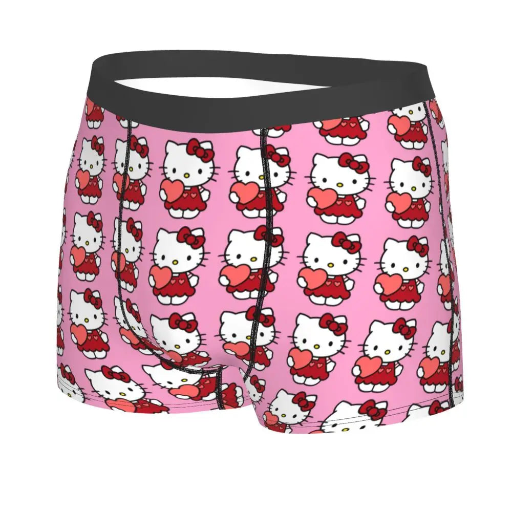 Custom Male Cool Hello Kitty Men Underwear Boxer Briefs Soft Shorts Panties Underpants