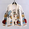 Disney Donald Duck Japanese new style cute cartoon pattern fashionable and versatile loose and comfortable knitted cardigan