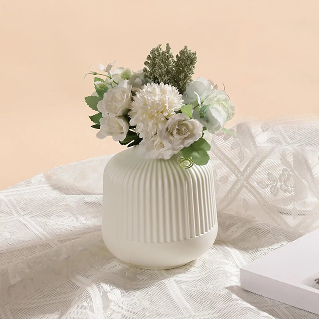 Nordic Plastic Flower Vase Flower Pot Basket Home Decoration Minimalist Vase for Home Living Room Table Office Bedroom Decors