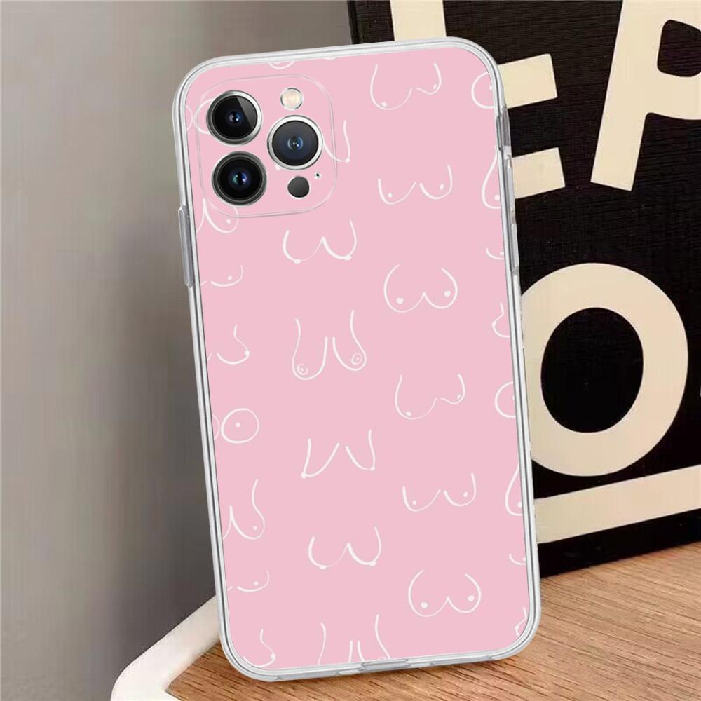 Boobs Art Print Phone Case For iPhone 15 14 13 12 Mini 11 Pro XS Max X XR SE 6 7 8 Plus Soft Silicone Cover