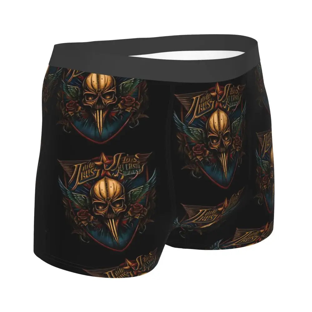Judas Priest Accessories British Steel Firepower Men Boxer Briefs Breathable Underwear Top Quality Print Shorts Birthday Gifts