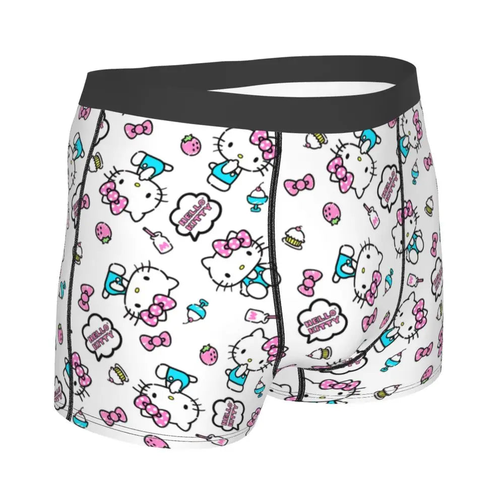 Custom Male Cool Hello Kitty Men Underwear Boxer Briefs Soft Shorts Panties Underpants