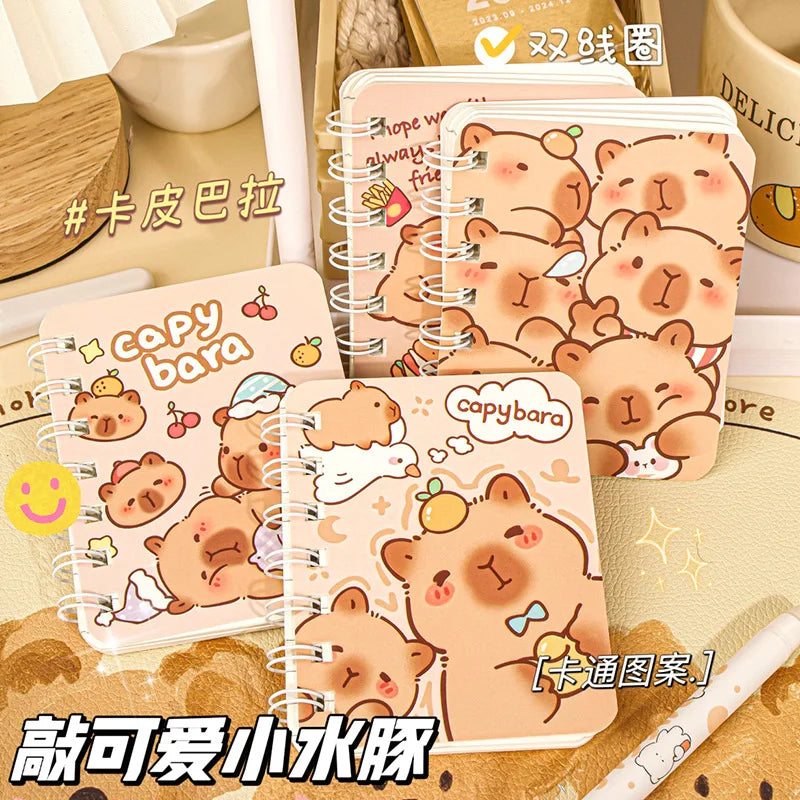 Capybara A7 Coil Notebook Padded Notebook Mini Pocket Book Diary Sketchbook School Notebooks Office Supplies Back To School