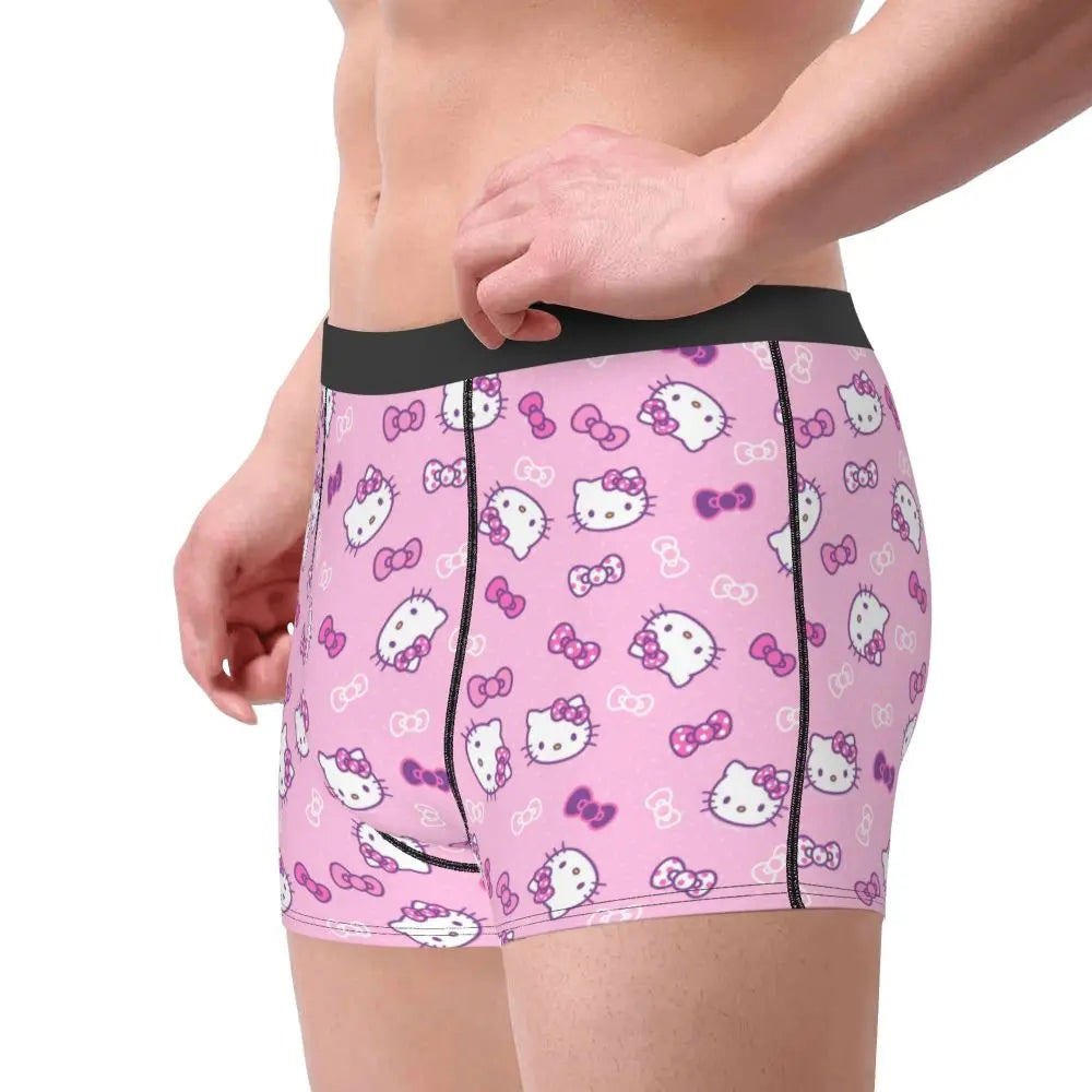 Custom Male Cool Hello Kitty Men Underwear Boxer Briefs Soft Shorts Panties Underpants
