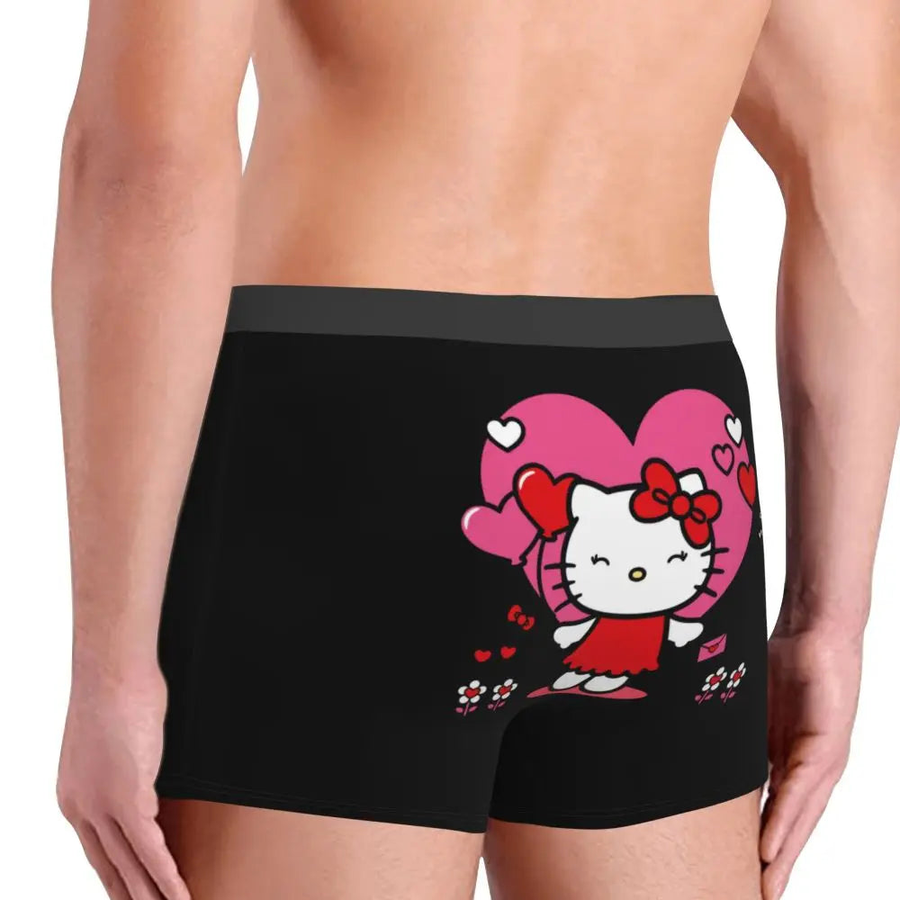 Custom Male Cool Hello Kitty Men Underwear Boxer Briefs Soft Shorts Panties Underpants