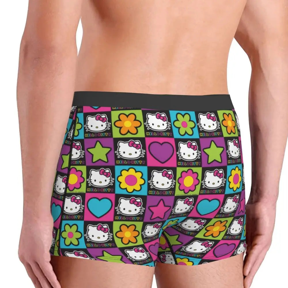 Custom Male Cool Hello Kitty Men Underwear Boxer Briefs Soft Shorts Panties Underpants