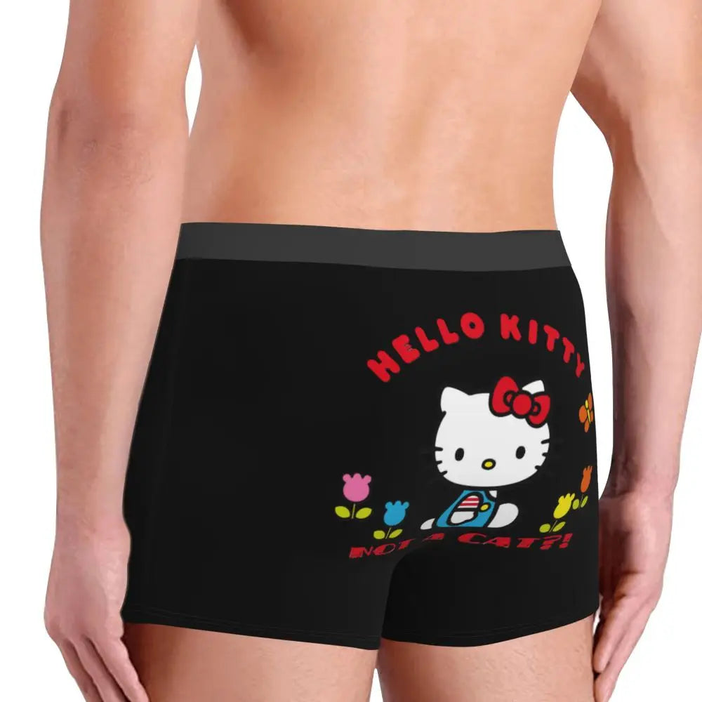 Custom Male Cool Hello Kitty Men Underwear Boxer Briefs Soft Shorts Panties Underpants