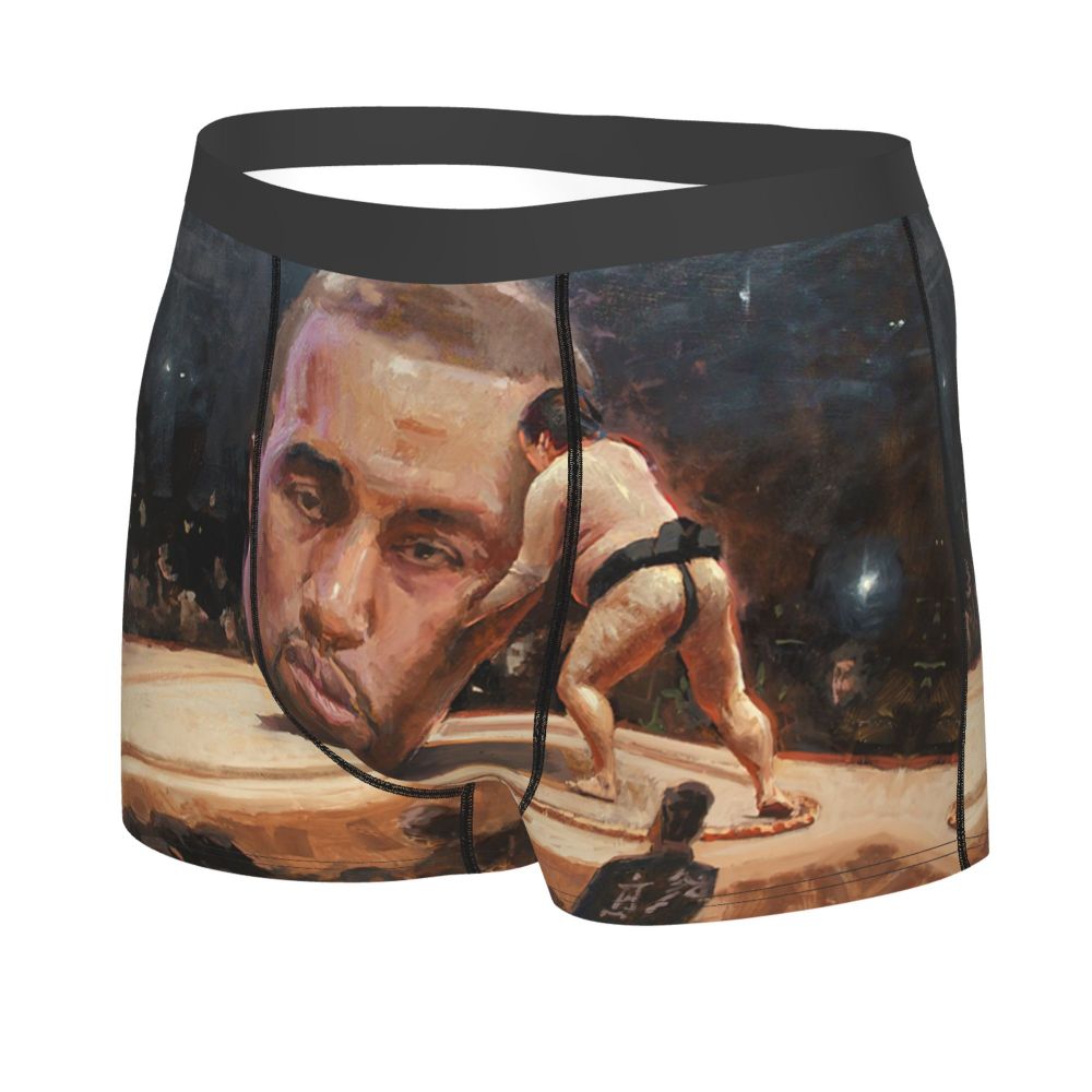 Custom Funny Kanye West Meme Boxer Shorts For Men 3D Print Sexy POP Rapper Underwear Panties Briefs Soft Underpants