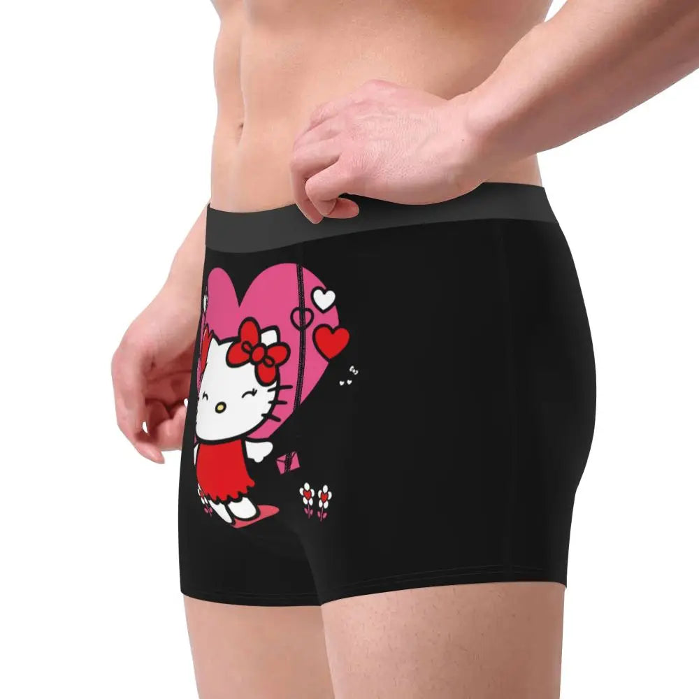 Custom Male Cool Hello Kitty Men Underwear Boxer Briefs Soft Shorts Panties Underpants