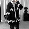 Knit Cardigan Man Black Sweater for Men Contrasting Colors Coats Loose Designer Top Korean Reviews Clothes Open Y2k Fit Casual