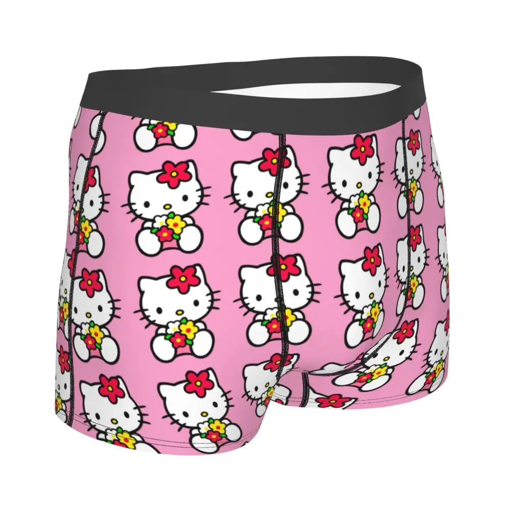 Custom Male Cool Hello Kitty Men Underwear Boxer Briefs Soft Shorts Panties Underpants