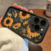 Sunflowers Printed Matte Phone Case for iPhone 14 13 11 15 16 Pro Max 12 Mini XS XR X 8 7 Plus SE2 14Pro 13Pro Soft Bumper Cover