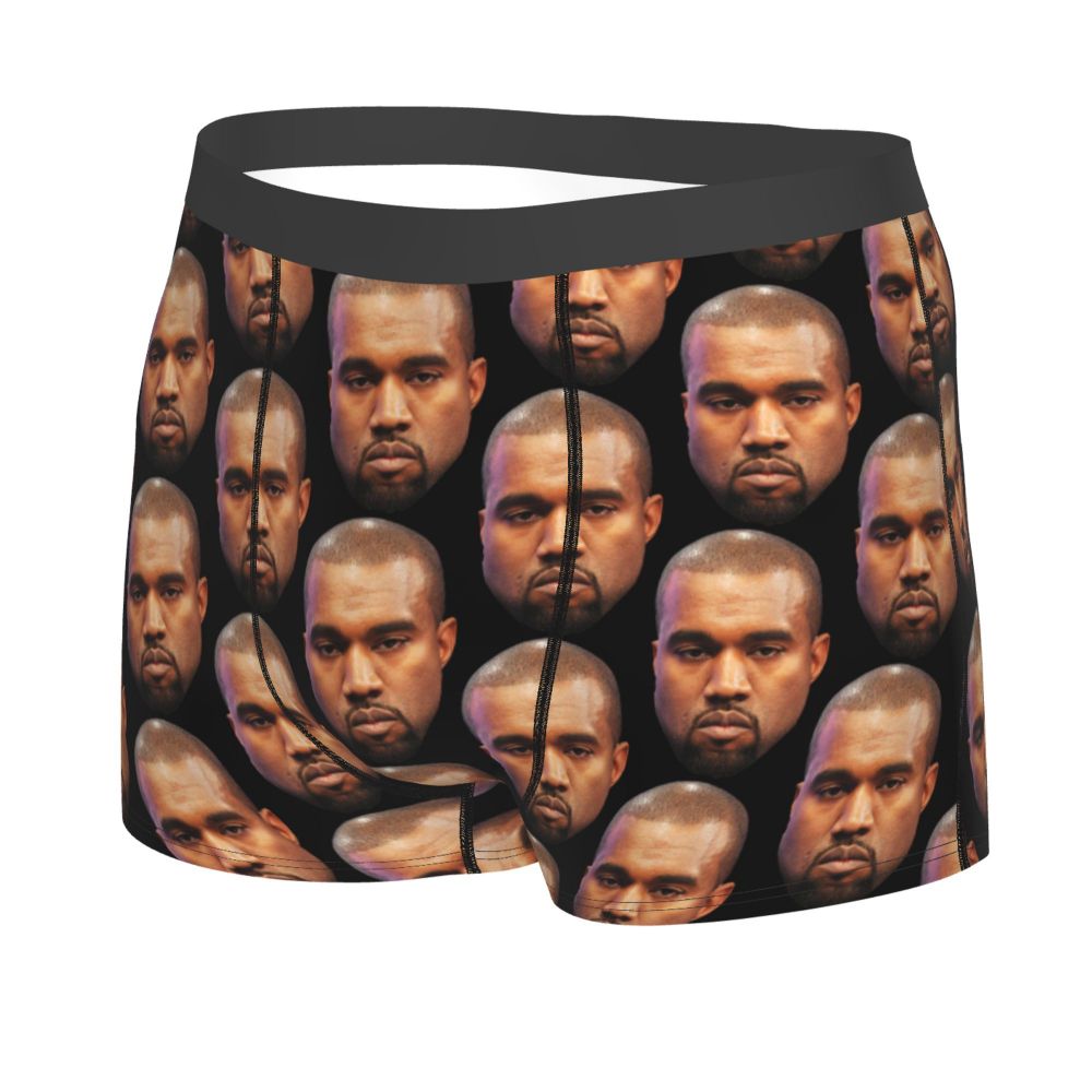 Custom Funny Kanye West Meme Boxer Shorts For Men 3D Print Sexy POP Rapper Underwear Panties Briefs Soft Underpants