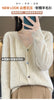 Women's V-Neck Spring and Autumn 100% Wool Cashmere Cardigan Women's Knit Sweater Super Soft Loose Large Size Long Sleeve Shirt