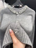 2024 New Year's Robe Fashion Diamond studded Round Neck Knitted Cardigan Sweater Women's French Gentle Design Knitted Sweater