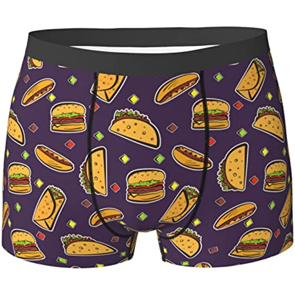 Taco Print Men Underwear Boxer Briefs Regular Sport Mens Boxer Briefs Underwear Men