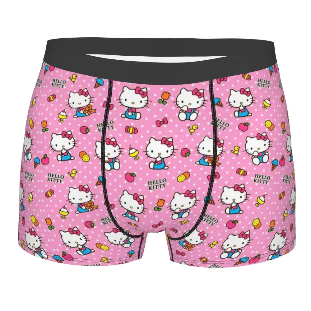 Custom Male Cool Hello Kitty Men Underwear Boxer Briefs Soft Shorts Panties Underpants