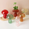 Transparent Jelly Color Mushroom Glass Vase Aromatherapy Bottle Home Small Vase Hydroponic Flower Pot Simple Table Decoration