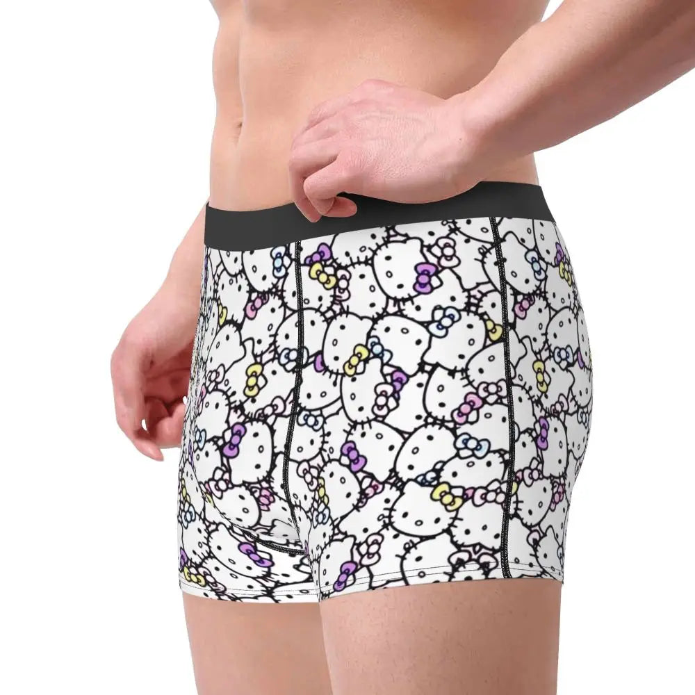 Custom Male Cool Hello Kitty Men Underwear Boxer Briefs Soft Shorts Panties Underpants