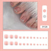 24pcs/box Fashion Aurora Fake Toenails Cat Eye Short Square Foot Nails Super Shiny Full Cover Toe Nails for Women Girl