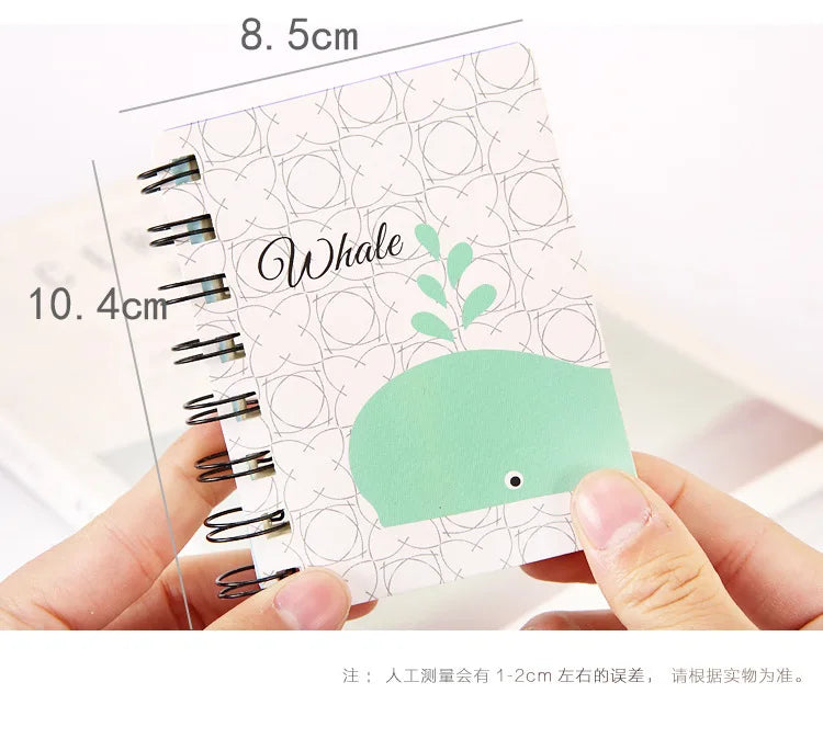 5 Pcs Special Creative Cartoon Cute Thickened Coil Notebook Notepad Portable Student Stationery Book Wholesale Factory