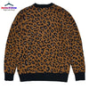 Trend High Street Leopard Print Cotton V-Neck Knit Cardigan Men's Women's Best Quality Casual Sweater