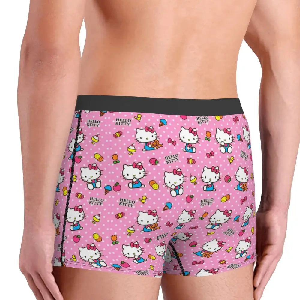 Custom Male Cool Hello Kitty Men Underwear Boxer Briefs Soft Shorts Panties Underpants