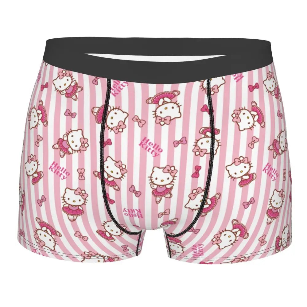 Custom Male Cool Hello Kitty Men Underwear Boxer Briefs Soft Shorts Panties Underpants