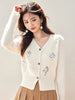 Autumn New V-neck Knitted Cardigan Women's Chic Design Loose Single Breasted Sweater Coat Temperament Long Sleeve Top