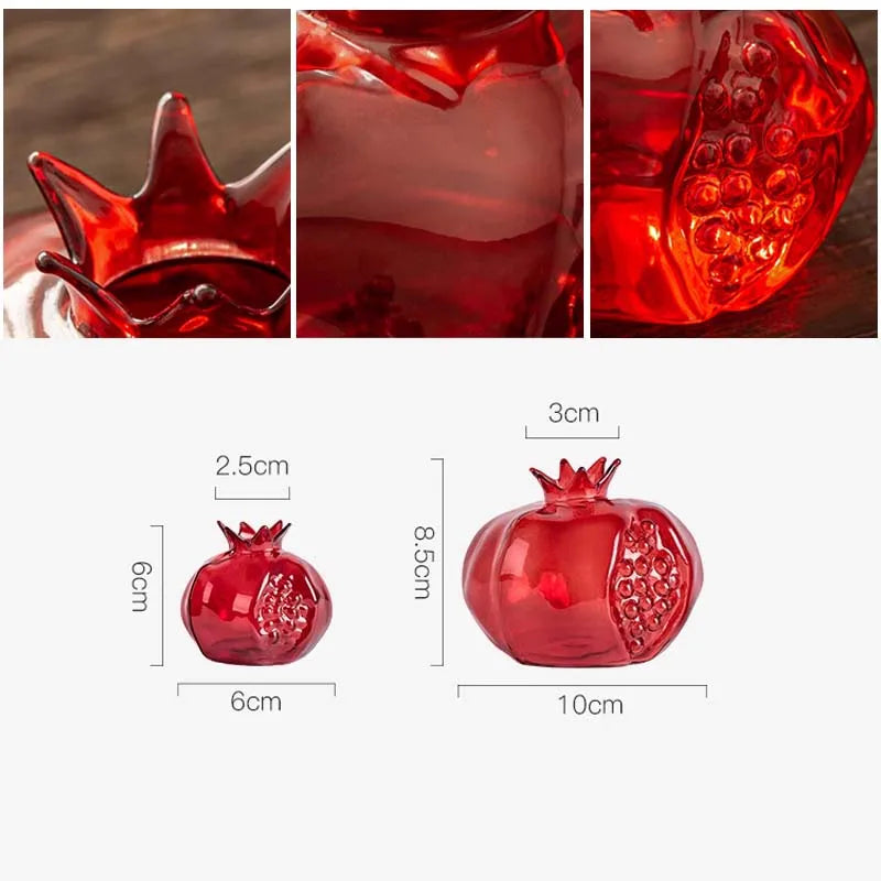 Pomegranate Glass Vase For Hydroponic Flower Arrangement Home Decoration Table Decor Small Red Vase Hydroponic System Plant Pot